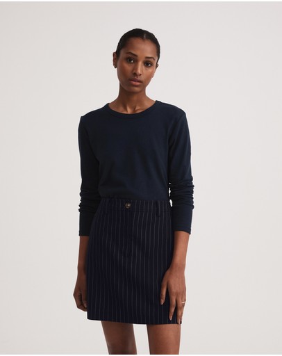 Witchery Linen Blend Long Sleeve Top