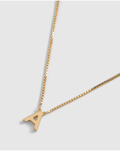 Witchery Sterling Silver Initial Necklace Gold