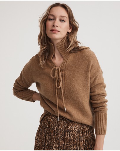 Witchery Tie Neck Knit