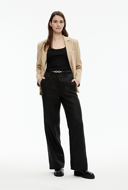 Cotton Scoop Neck Tank - Black