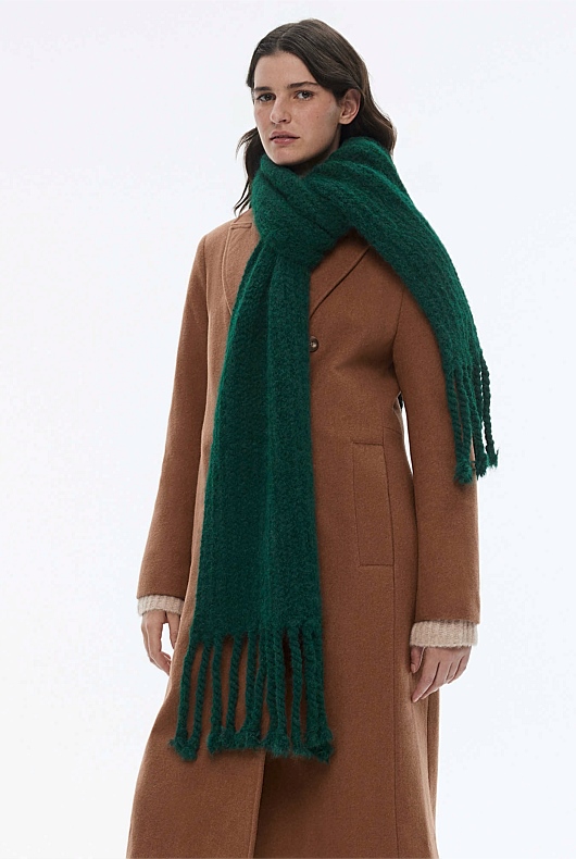 Ladder Knit Scarf - Green