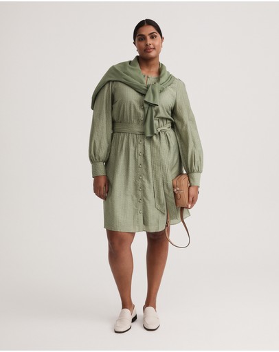 Witchery Texture Oak Leaf Yoke Dress