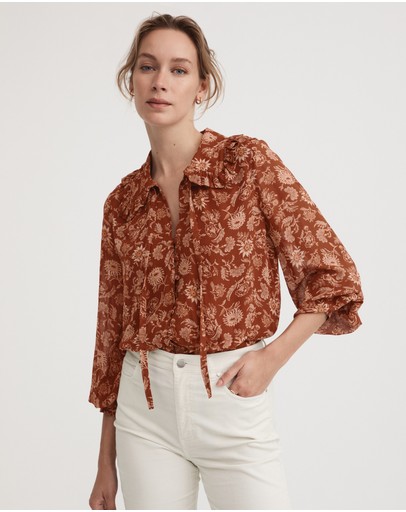Witchery Folk Floral Blouse