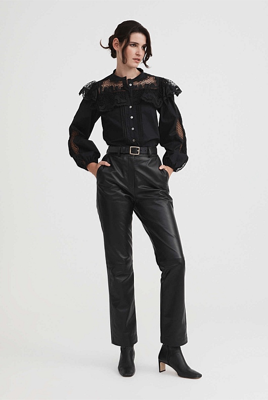 Cotton Lace Blouse - Black