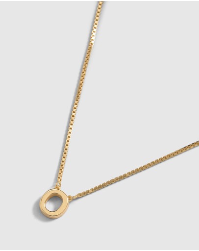 Witchery Sterling Silver Initial Necklace Gold