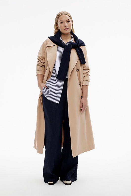 French Linen Stripe Shirt - Navy Stripe