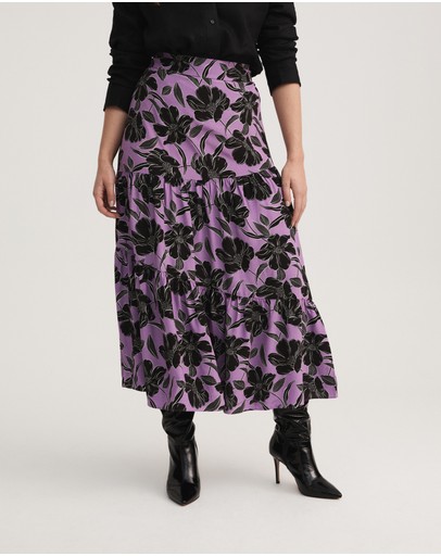 Witchery Vivid Purple Tiered Skirt
