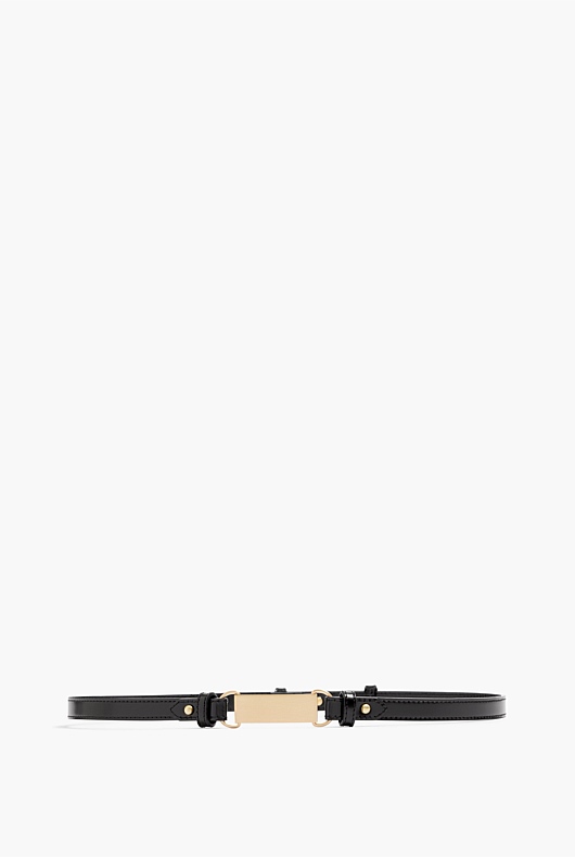 Skinny Leather Belt - Black