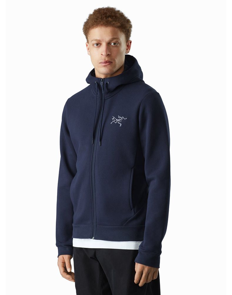 Arc'teryx Bird Emblem Full Zip Hoodie Mens - Blue
