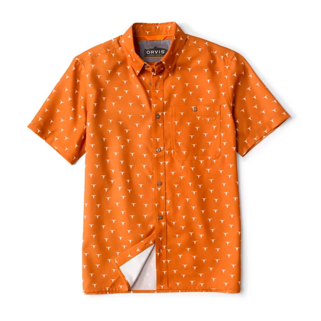 Printed Tech Chambray Short-Sleeved Shirt