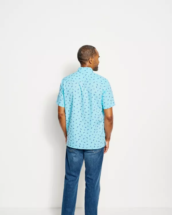 Printed Tech Chambray Short-Sleeved Shirt