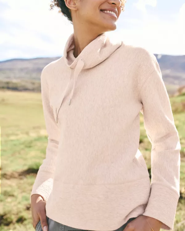 Textured Cowl Sweatshirt