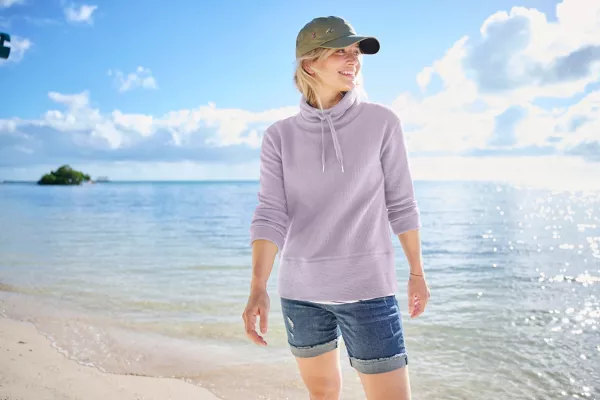 Textured Cowl Sweatshirt