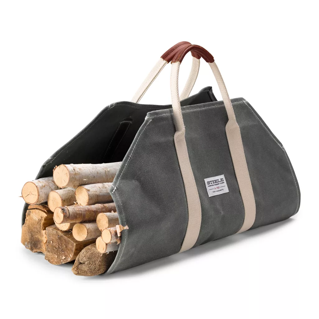 Canvas and Leather Log Carrier