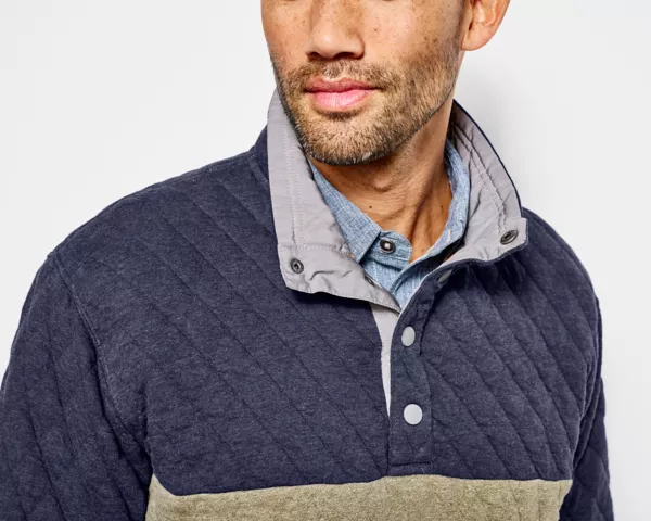 Outdoor Quilted Snap Sweatshirt