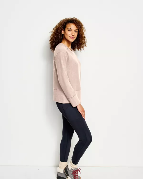 Textured V-Neck Sweatshirt