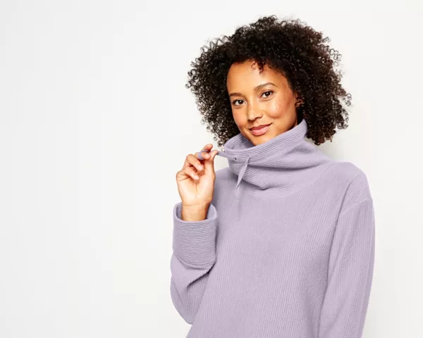 Textured Cowl Sweatshirt