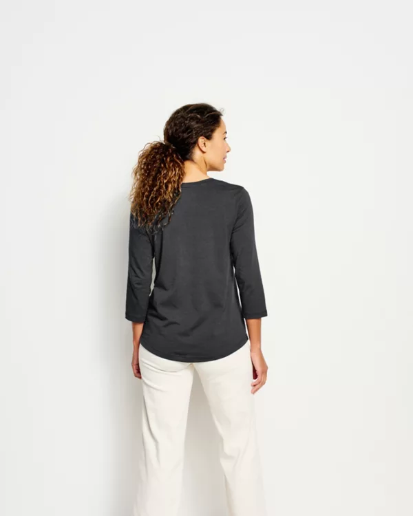 Perfect Relaxed V-Neck Three-Quarter Sleeve Tee