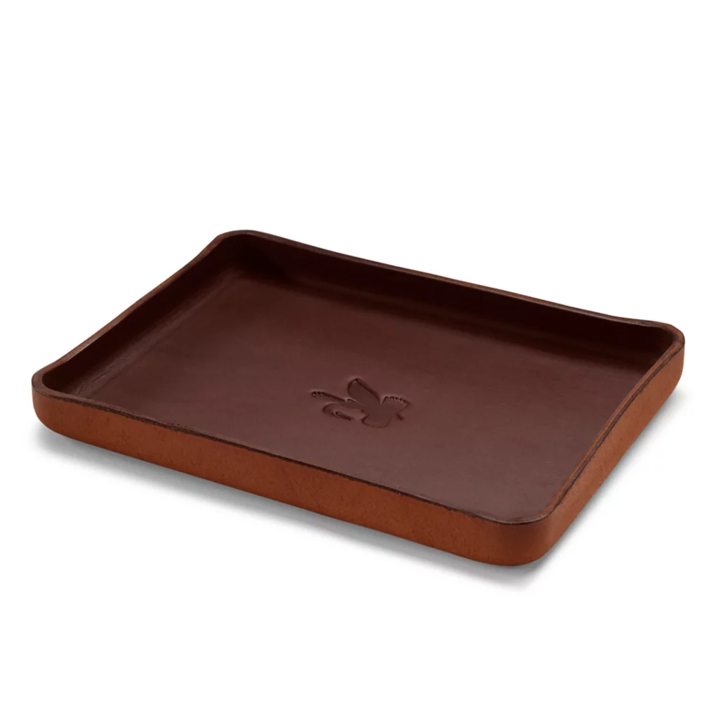 Leather Desktop Tray with Fly