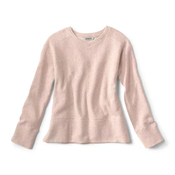Textured V-Neck Sweatshirt