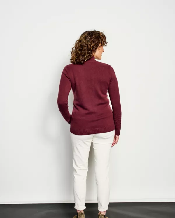 Cashmere Herringbone Mockneck Sweater
