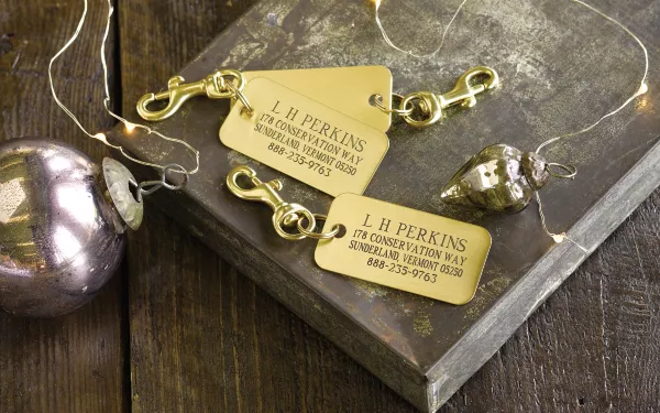 Engraved Brass Luggage Tags, Set of 3