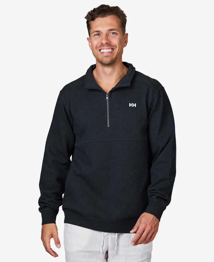 HALF ZIP FLEECE, Ebony Melange