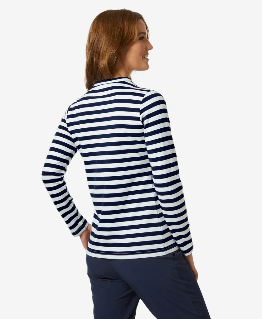 W ARCTIC OCEAN LONG SLEEVE, Navy Stripe