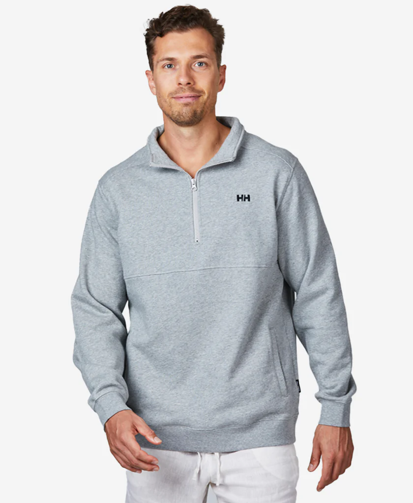 HALF ZIP FLEECE, Grey Melange