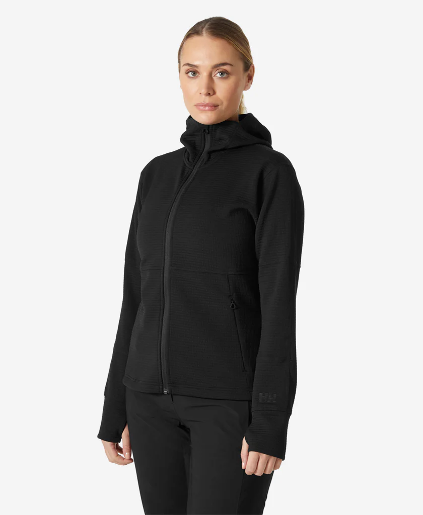 W EVOLVED AIR HOODED MIDLAYER, Black