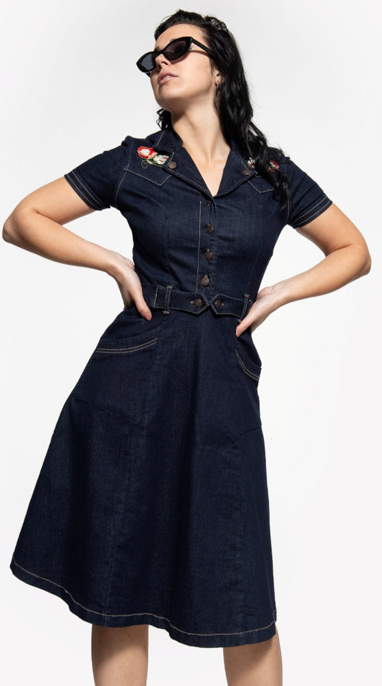 Queen Kerosin Swing Ladies Jeans Dress