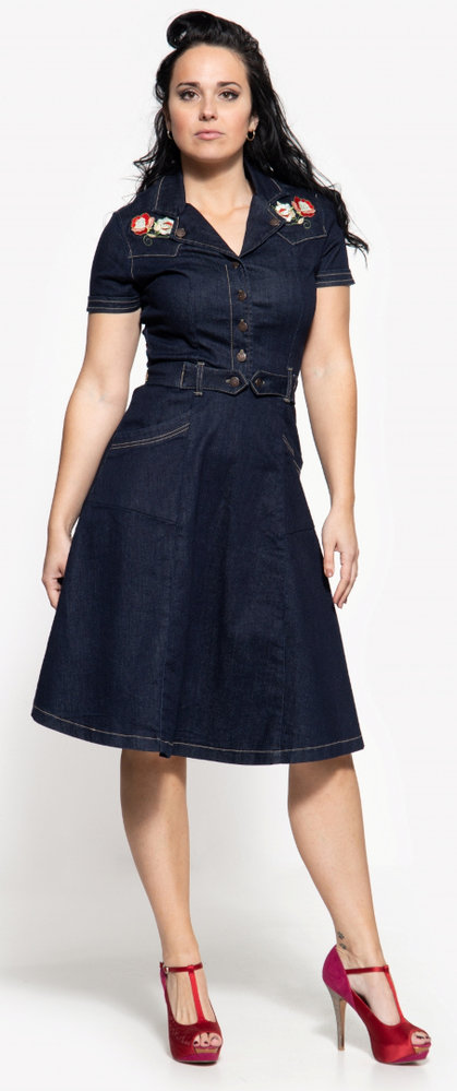 Queen Kerosin Swing Ladies Jeans Dress