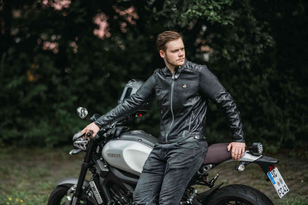 Black-Cafe London Milano Motorcycle Leather Jacket