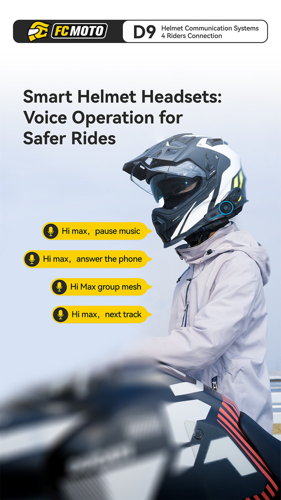 ASMAX D9 FC-Moto Edition Bluetooth Communication System Duo Set