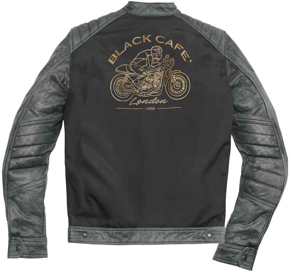 Black-Cafe London Johannesburg Motorcycle Leather- / Textile Jacket