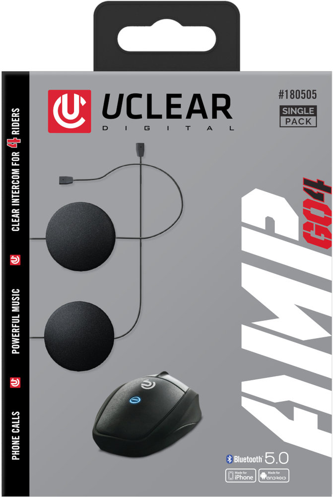UCLEAR DIGITAL AMP Go 4 Bluetooth Communication System Single Pack