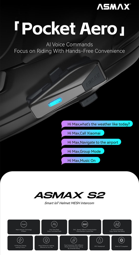 ASMAX S2 Bluetooth Communication System Duo Set