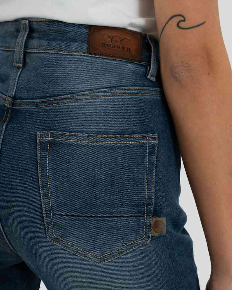 Rokker Rokkertech High Waist Light Blue Ladies Motorcycle Jeans