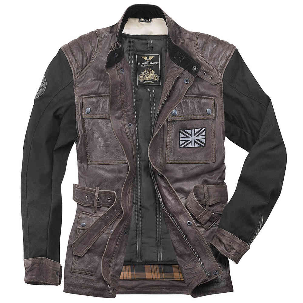 Black-Cafe London Retro Motorcycle Leather Jacket