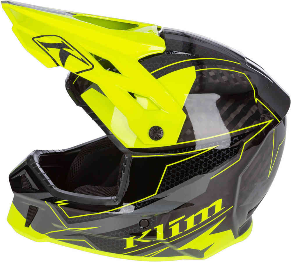 Klim F3 Carbon Velocity Hi-Vis Snowmobile Helmet