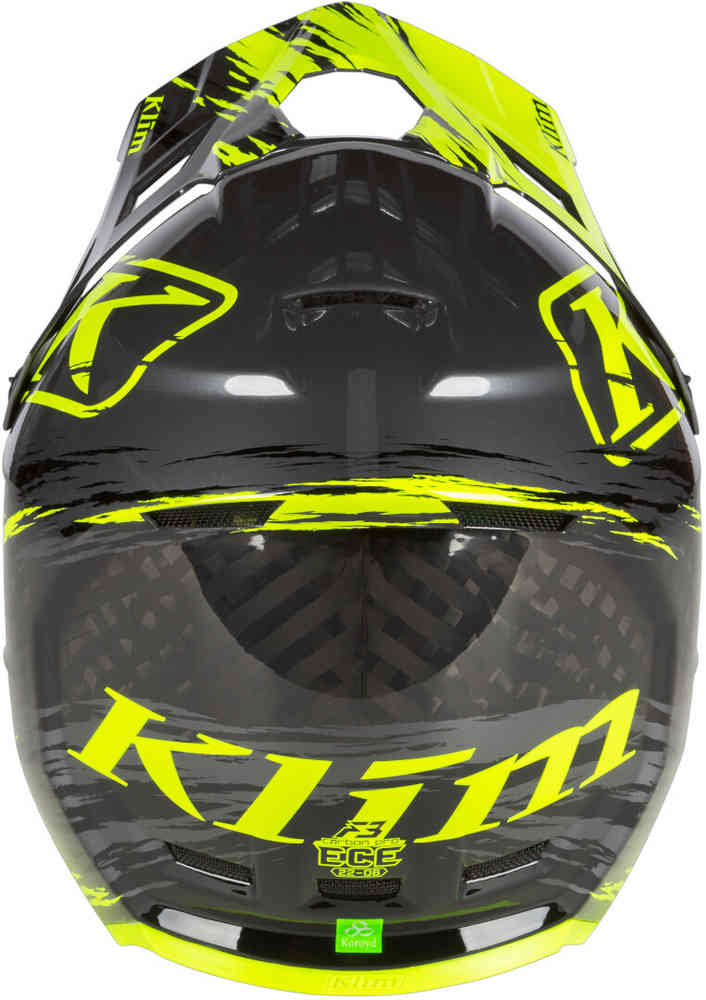 Klim F3 Carbon Pro Thrashed Hi-Vis Snowmobile Helmet