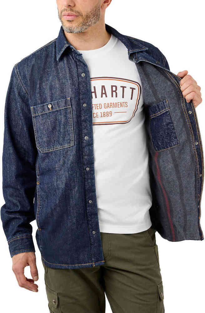 Carhartt Denim Fleece Lined Snap Front Shirt