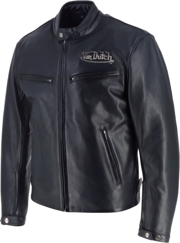 Von Dutch X Helstons Basic Motorcycle Leather Jacket
