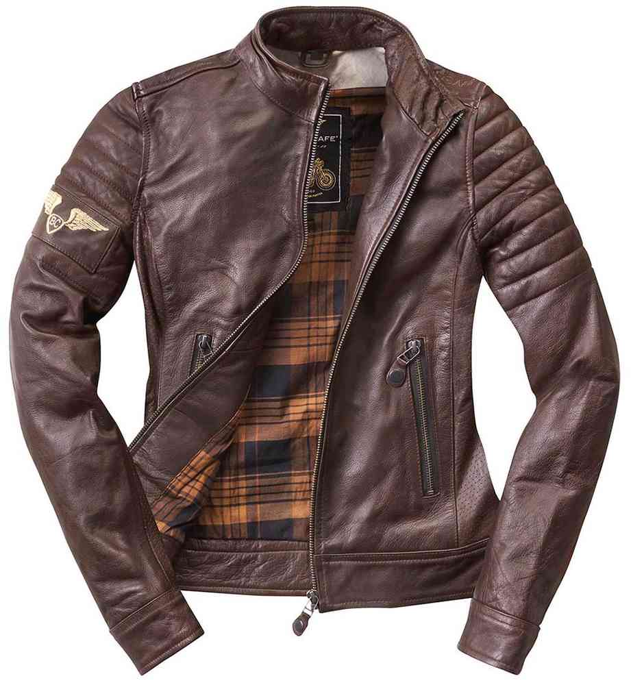 Black-Cafe London Ilam Ladies Motorcycle Leather Jacket
