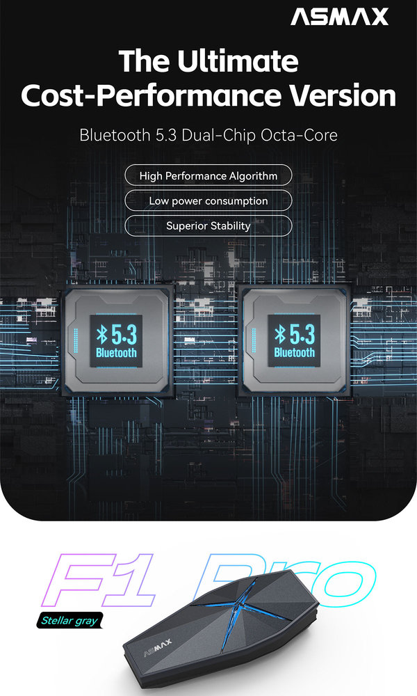 ASMAX F1 Pro Bluetooth Communication System Duo Set