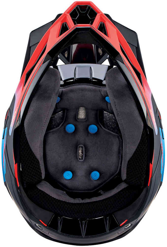 100% Aircraft 2 Steel Blue/Neon Red Downhill Helmet