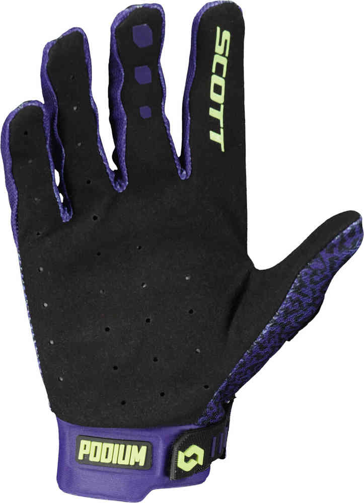 Scott Podium Pro Purple/Green Motocross Gloves