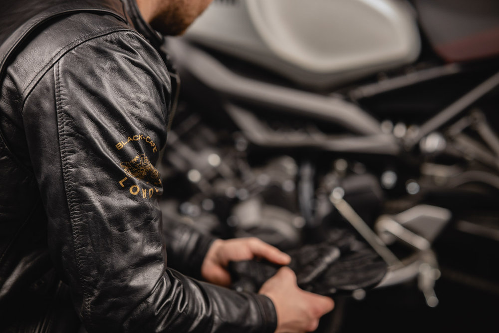 Black-Cafe London Sari Motorcycle Leather Jacket