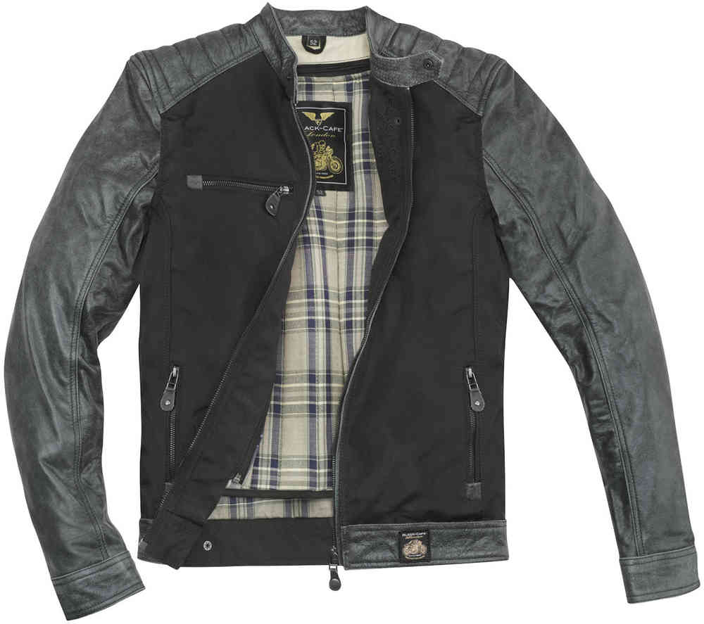 Black-Cafe London Johannesburg Motorcycle Leather- / Textile Jacket