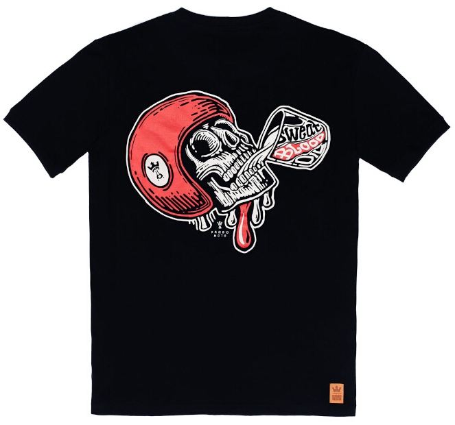 Pando Moto Mike Red Skull T-Shirt